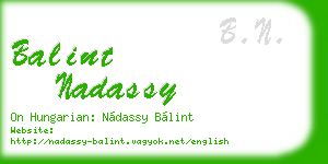 balint nadassy business card
