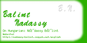 balint nadassy business card